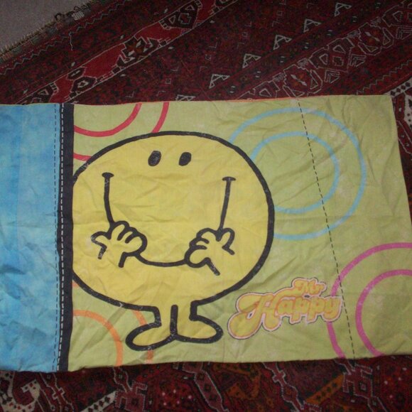 VTG Little Miss Sunshine/ Mr. Happy Reversible Standard Pillowcase 30x19 Mr. Men - Picture 2 of 7